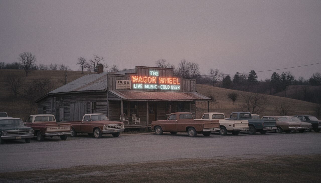The sign disclaiming liability for ghosts, posted near the entrance. It uses the word "purported."