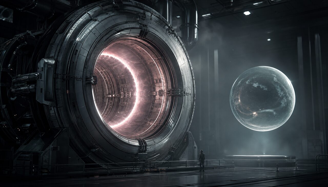 A fusion containment chamber ringed with plasma. The same stubborn question, scaled up: how does a ball of fire decline to disperse.