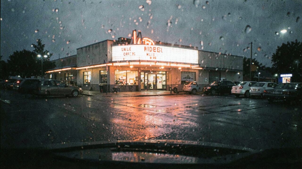 A strip-mall theater. The wine cabinet, by now, had a film deal.