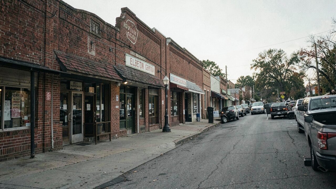 Downtown Elberton. A town that spent four decades unsure whether its most famous export was an asset or a liability.