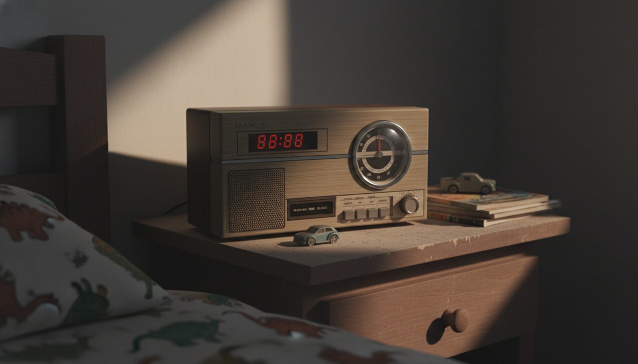 A clock radio mid-sweep between stations, the display reading all eights. They replaced it. The replacement agreed with the original.